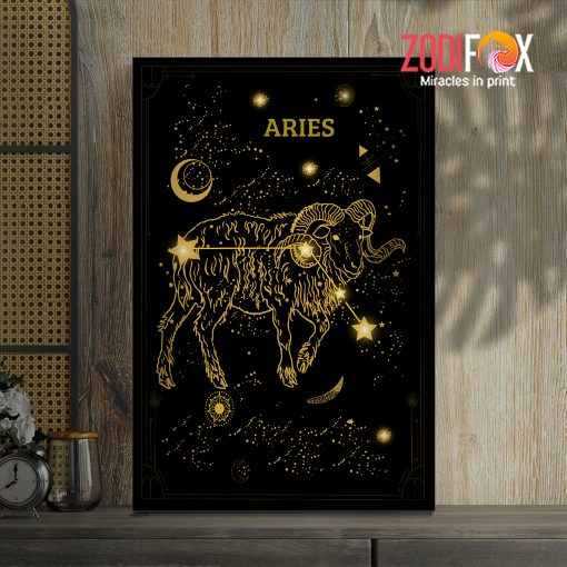 special Aries Gold Canvas birthday zodiac gifts for astrology lovers– ARIES0015