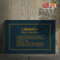 pretty Gemini Zodiac Sign Canvas astrology horoscope zodiac gifts – GEMINI0019