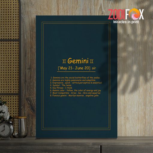 pretty Gemini Zodiac Sign Canvas zodiac lover gifts – GEMINI0019