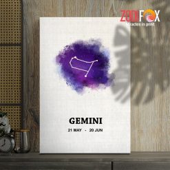 personality Gemini Night Sky Canvas birthday zodiac sign presents for horoscope and astrology lovers – GEMINI0029