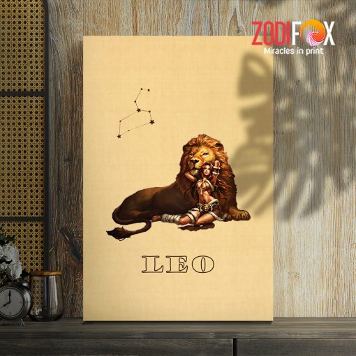 cute Leo Lion Woman Canvas birthday zodiac gifts for horoscope and astrology lovers – LEO0056