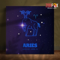 lovely ries Star Symbol Canvas birthday zodiac sign presents for astrology lovers– ARIES0022