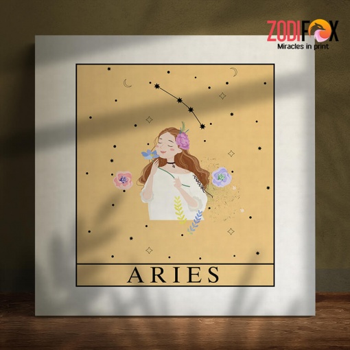 nice Aries Brown Girl Canvas zodiac sign presents for horoscope lovers– ARIES0025