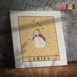 nice Aries Brown Girl Canvas zodiac sign presents for horoscope and astrology lovers– ARIES0025