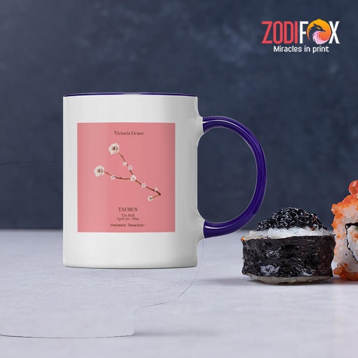 eye-catching Taurus Flower Mug zodiac gifts for astrology lovers – TAURUS-M0018