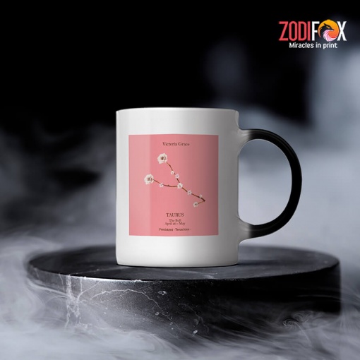pretty Taurus Flower Mug zodiac gifts for astrology lovers – TAURUS-M0018