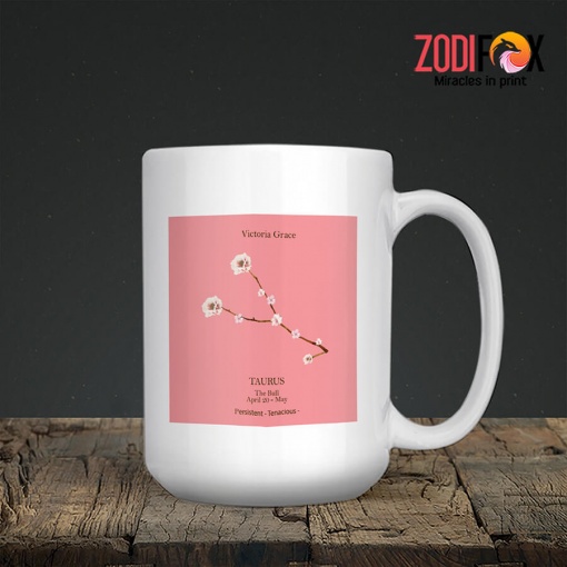 wonderful Taurus Flower Mug zodiac gifts for astrology lovers – TAURUS-M0018