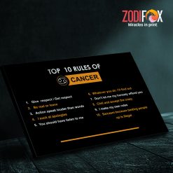 favorite Cancer Rules Canvas zodiac sign presents for horoscope lovers– CANCER0020