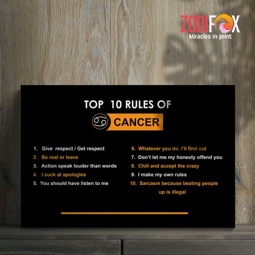 favorite Cancer Rules Canvas zodiac sign presents for horoscope and astrology lovers– CANCER0020