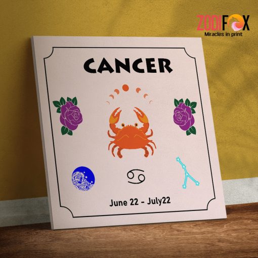 cool Cancer Flower Canvas birthday zodiac sign gifts for horoscope and astrology lovers– CANCER0005