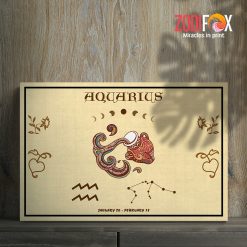amazing Aquarius Brown Canvas astroalogy lover gifts– AQUARIUS0005