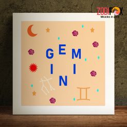 dramatic Gemini Rose Canvas zodiac sign gifts for horoscope and astrology lovers– GEMINI0058
