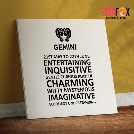 pretty Gemini Gentle Canvas astrology lover gifts– GEMINI0059