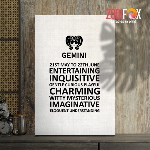 pretty Gemini Gentle Canvas zodiac sign presents – GEMINI0059