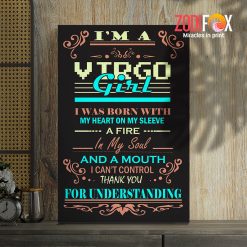 dramatic Virgo Girl Canvas zodiac sign presents for horoscope lovers – VIRGO0006