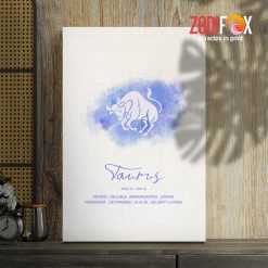 dramatic Taurus Patient Canvas zodiac sign presents for horoscope and astrology lovers – TAURUS0067