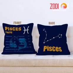 nice Pisces Facts Throw Pillow birthday zodiac sign presents for horoscope and astrology lovers – PISCES-PL0001