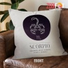 unique Scorpio Authentic Throw Pillow astrology horoscope zodiac gifts – SCORPIO-PL0010