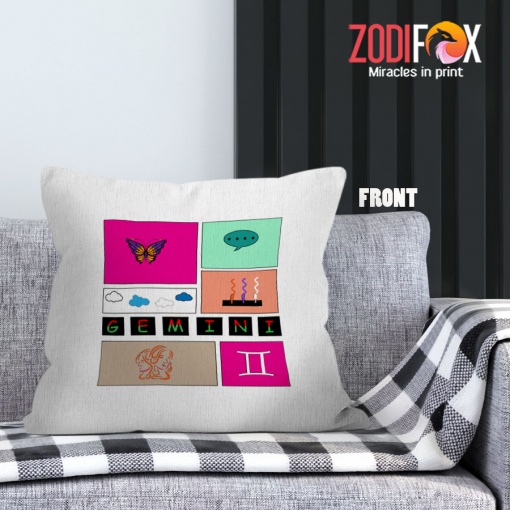 meaningful Gemini Butterfly Throw Pillow birthday zodiac presents for horoscope and astrology lovers – GEMINI-PL0010