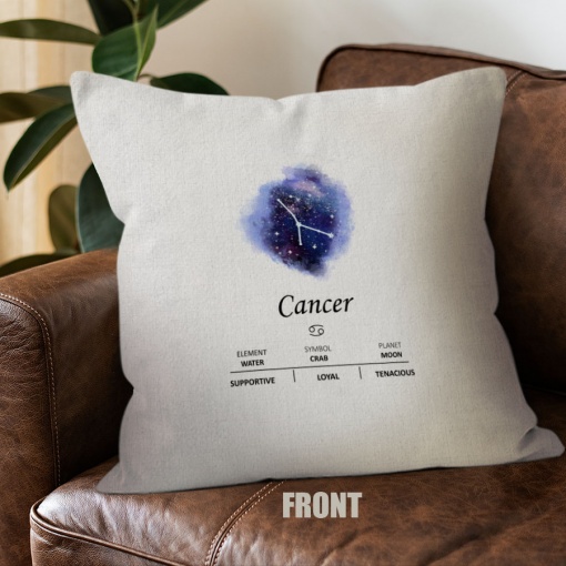funny Cancer Galaxy Throw Pillow zodiac presents for astrology lovers – CANCER-PL0012