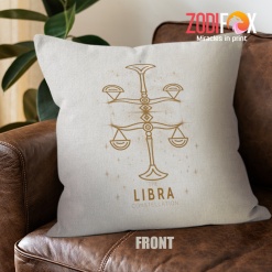 fun Libra Gold Throw Pillow zodiac presents for astrology lovers – LIBRA-PL0012