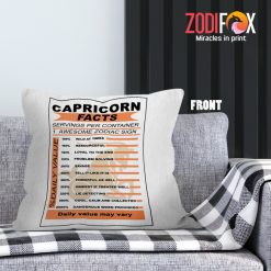 high quality Capricorn Facts Throw Pillow gifts based on zodiac signs – CAPRICORN-PL0013