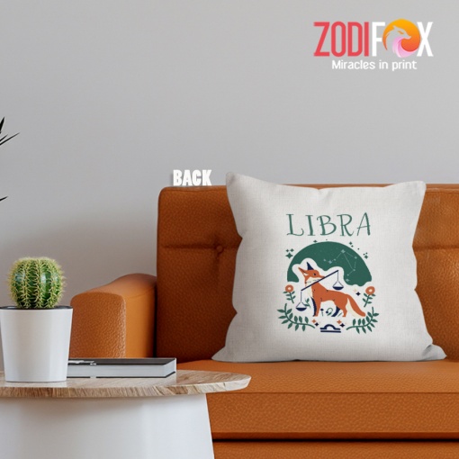 wonderful Libra Fox Throw Pillow zodiac sign gifts for horoscope and astrology lovers – LIBRA-PL0013