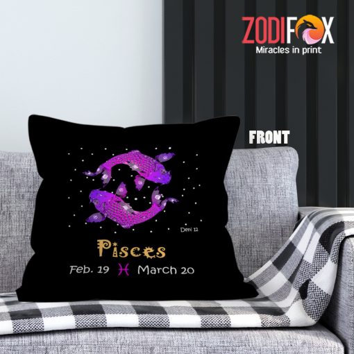 nice Pisces Purple Throw Pillow zodiac sign presents for horoscope and astrology lovers – PISCES-PL0014