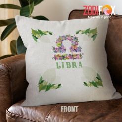 dramatic Libra Flower Throw Pillow zodiac-themed gifts – LIBRA-PL0017