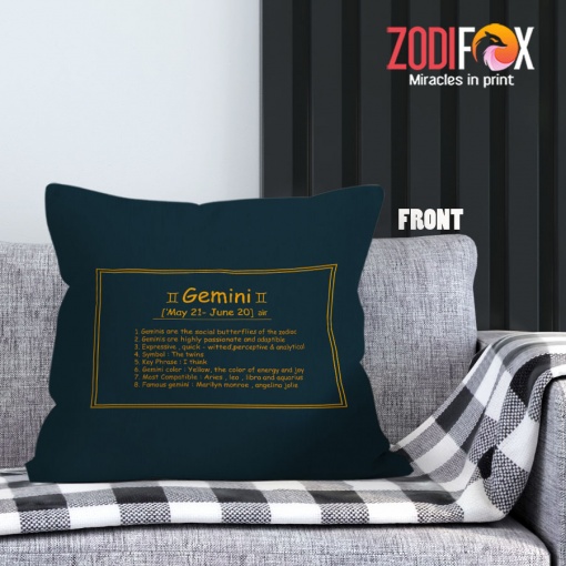 cool Gemini Analytical Throw Pillow gifts based on zodiac signs – GEMINI-PL0019