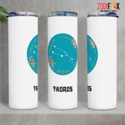 eye-catching Taurus Flower Tumbler zodiac presents for horoscope and astrology lovers – TAURUS-T0019