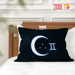 beautiful Gemini Symbol Throw Pillow birthday zodiac sign gifts for astrology lovers – GEMINI-PL0002