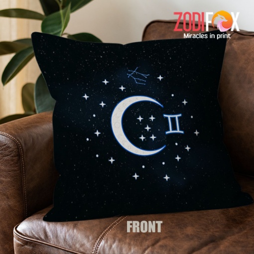 cool Gemini Symbol Throw Pillow birthday zodiac sign gifts for horoscope and astrology lovers – GEMINI-PL0002