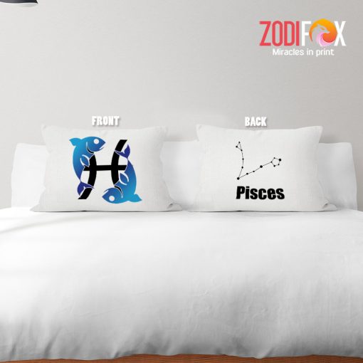 pretty Pisces Symbol Throw Pillow astrology horoscope zodiac gifts for boy and girl – PISCES-PL0020