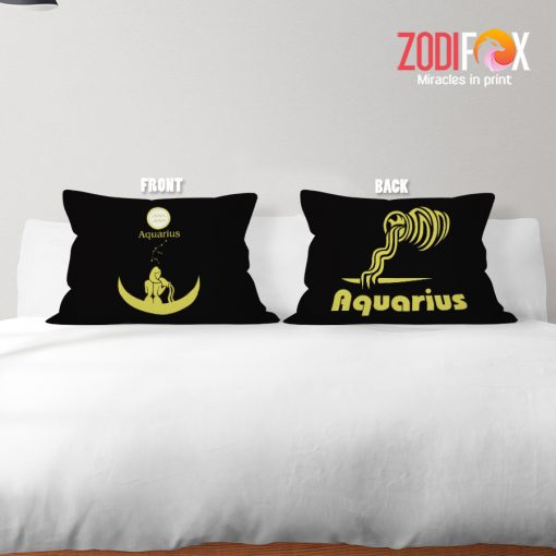 wonderful Aquarius Gold Throw Pillow zodiac sign gifts for horoscope and astrology lovers – AQUARIUS-PL0023