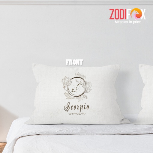 pretty Scorpio Flower Throw Pillow zodiac inspired gifts – SCORPIO-PL0023