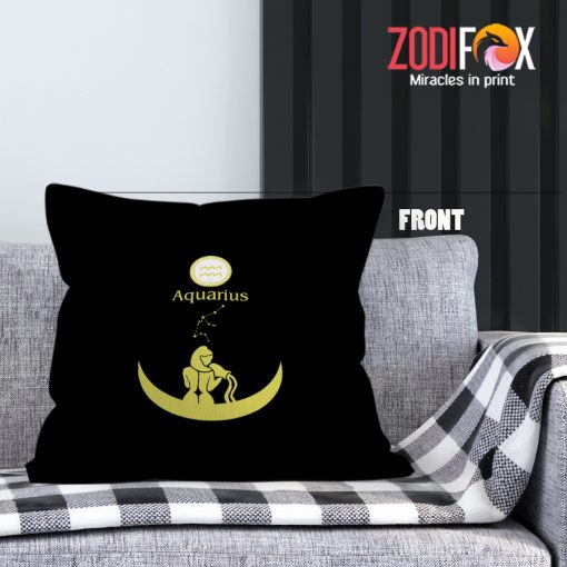 amazing Aquarius Gold Throw Pillow zodiac gifts for horoscope and astrology lovers – AQUARIUS-PL0023