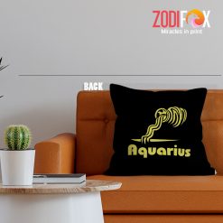 unique Aquarius Gold Throw Pillow astrology gifts – AQUARIUS-PL0023