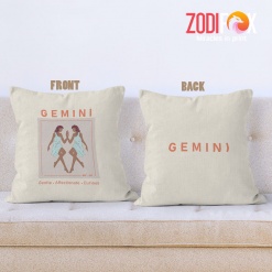 cool Gemini Curious Throw Pillow zodiac gifts and collectibles – GEMINI-PL0023