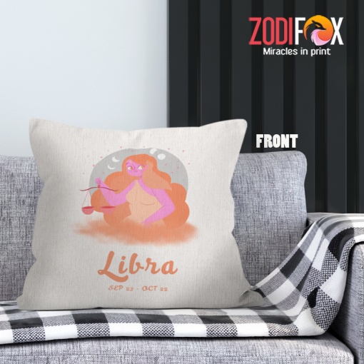 interested Libra Girl Throw Pillow zodiac sign presents for horoscope and astrology lovers – LIBRA-PL0023