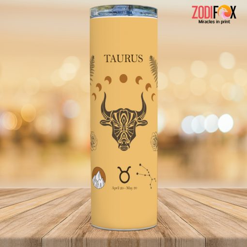 cute Taurus Brown Tumbler birthday zodiac presents for horoscope and astrology lovers – TAURUS-T0023