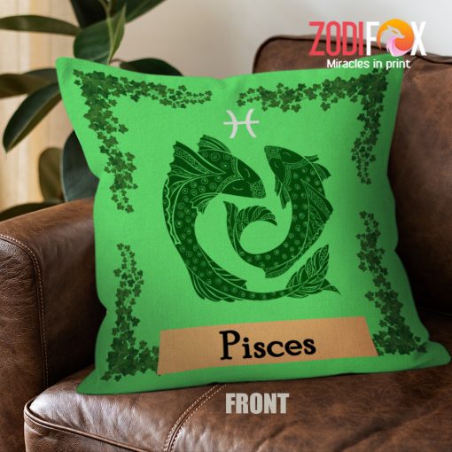 best Pisces Leaf Throw Pillow birthday zodiac sign gifts for horoscope and astrology lovers – PISCES-PL0024