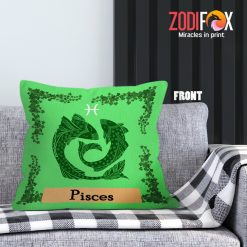 eye-catching Pisces Leaf Throw Pillow zodiac related gifts – PISCES-PL0024
