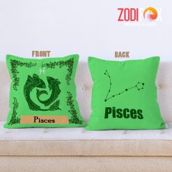 exciting Pisces Leaf Throw Pillow birthday zodiac sign presents for horoscope and astrology lovers – PISCES-PL0024