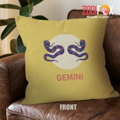 funny Gemini Snake Throw Pillow zodiac presents for astrology lovers – GEMINI-PL0026