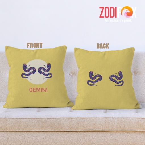 best Gemini Snake Throw Pillow zodiac gifts for astrology lovers – GEMINI-PL0026