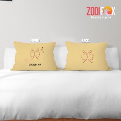 cute Gemini Face Throw Pillow birthday zodiac presents for astrology lovers – GEMINI-PL0027