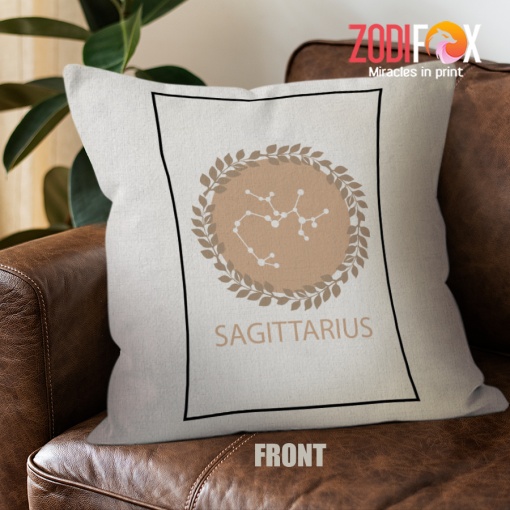 cute Sagittarius Leaf Throw Pillow birthday zodiac presents for astrology lovers – SAGITTARIUS-PL0027