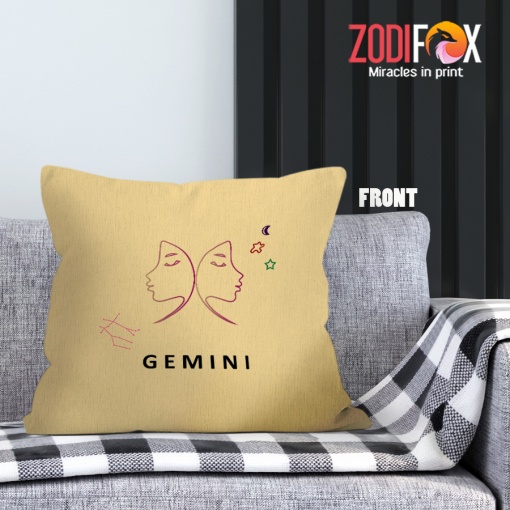 interested Gemini Face Throw Pillow gifts based on zodiac signs – GEMINI-PL0027