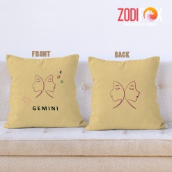 cool Gemini Face Throw Pillow zodiac gifts and collectibles – GEMINI-PL0027
